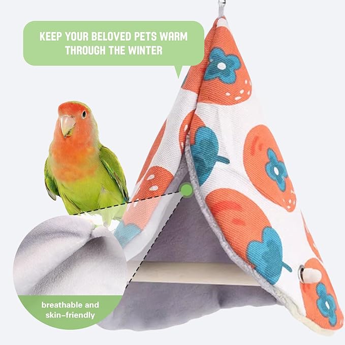 Bird Bed Blanket Parrot Nest Snuggle Hut for Cage Accessories,Bird Nest House Bed Hanging Hammock,Tent Hammock Wood Stand Perch Swing Toy for Cockatiel Lovebird Cockatoo(Green)