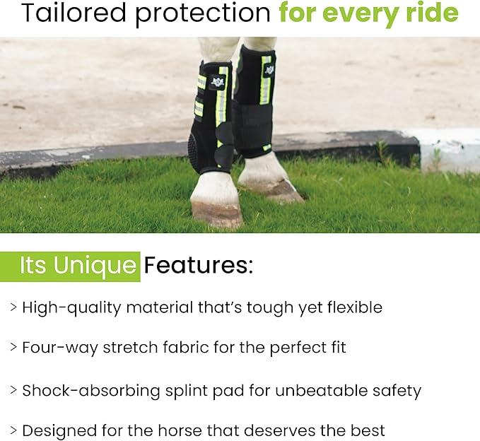 RS Premium Design Gold Line Horse Boots | Comfortable, Protective & Shock Absorber | Sport Boots for Horses Best for Jump Training | Ok Fabric 1682D Provides Ultimate Flexibility