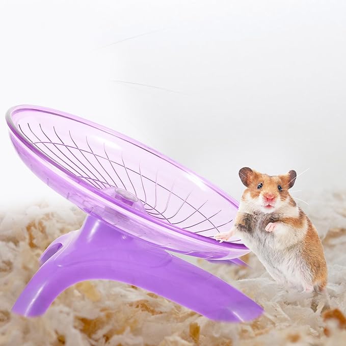 POPETPOP Hamster Running Wheel Rat Flying Saucer Toy Silent Hedgehog Wheel Hamster Wheels Guinea Pigs Running Wheel Mouse Spinner Wheel Chinchilla Dog Sports to Rotate Disc Wheel Plastic