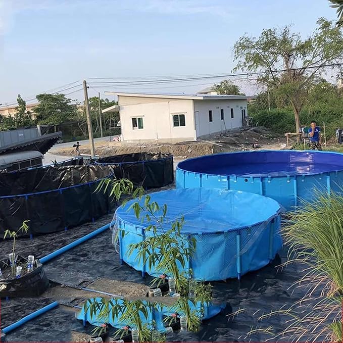 Collapsible Fish Pond, Above Ground Pond Large Collapsible Durable Plastic Canvas Fish Ponds with Brackets for Koi Culture and Agricultural Irrigation 59X39 in(1700 L)