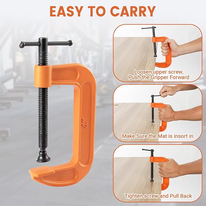 Stall Mat Gripper - Heavy Duty Stall Mat Grippers,2 Mat Movers Tool for Horse Stalls, Gym, Barn, and Trailer, Makes Moving Rubber Mats Easier, Saves Your Back and Hands