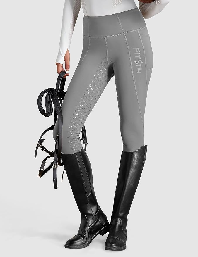 FitsT4 Sports Women's Winter Riding Breeches Fleece Lined Horse Riding Pants Tights Full Seat Silicone Equestrian Breeches
