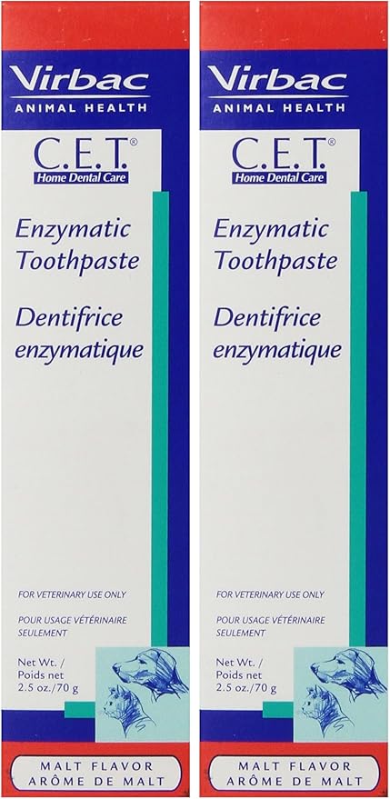Virbac C.E.T. Enzymatic Toothpaste, Malt Flavor, 2.5 oz (Pack of 2)