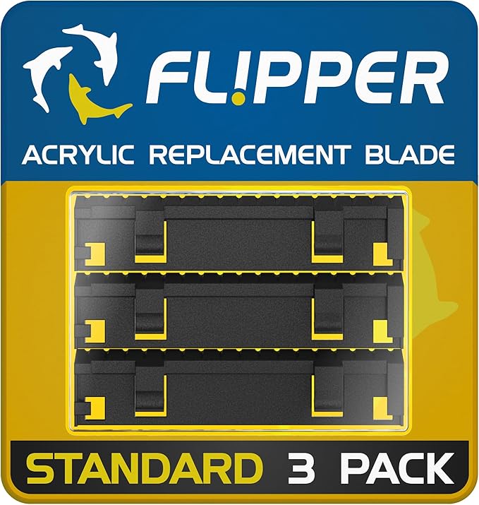 FL!PPER Magnetic Aquarium Cleaner - Acrylic Replacement Blades for Acrylic tanks Standard up to 1/2" - 3 Pack