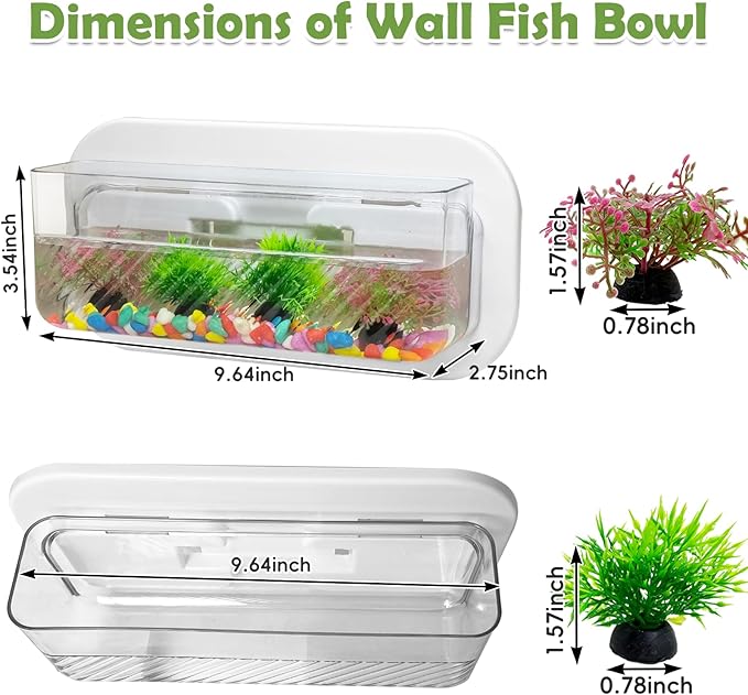 kathson Acrylic Wall Hanging Fish Bowl Wall Mounted Fish Tank Planter Fish Bubble Hanging Aquarium Hydroponic Plant Pot Betta Fish Tank Bowl for Home Decor Pot Decoration Planter