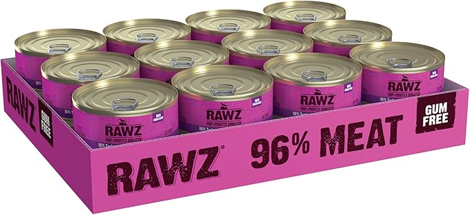 Rawz Natural Premium Pate Canned Cat Wet Food - Made with Real Meat Ingredients No BPA or Gums - 5.5oz Cans 24 Count (Turkey & Turkey Liver)