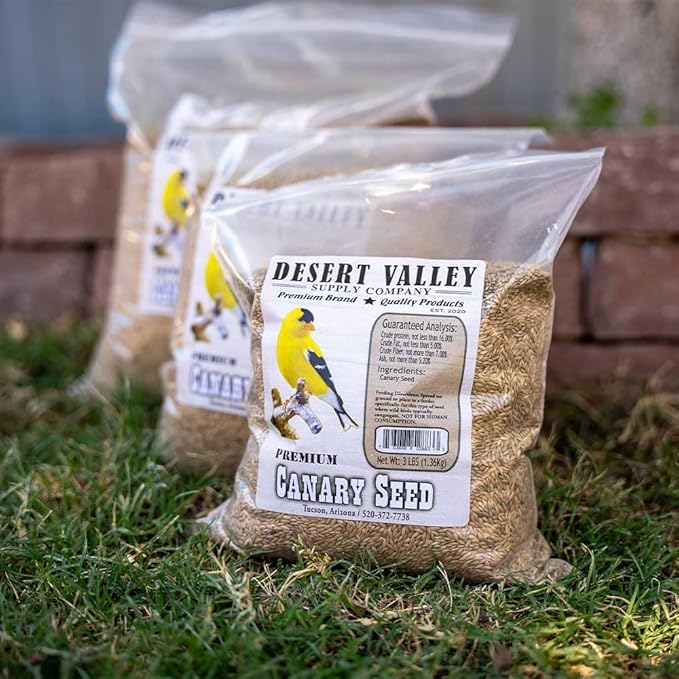 Desert Valley Canary Seed, All Natural, Non-GMO Premium Wild Bird Food for Canaries, Finch, Song Birds, Dove and More (3 Pounds)
