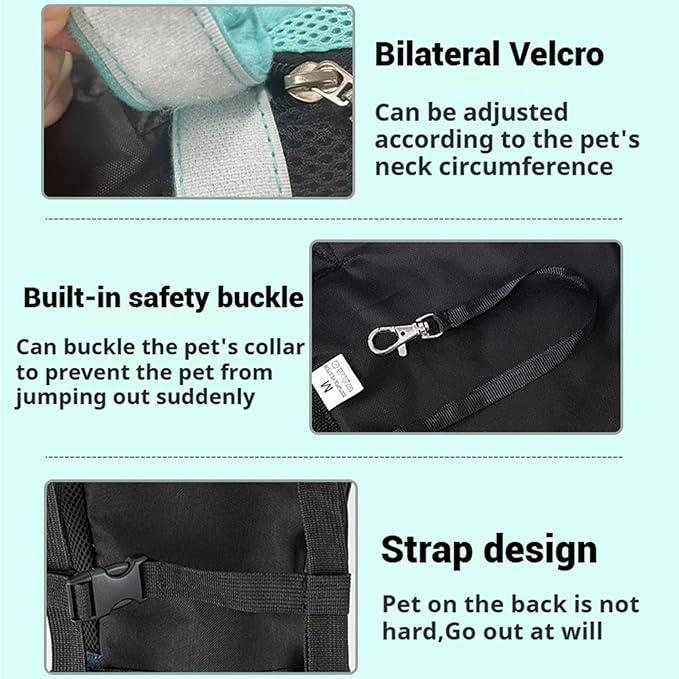 Portable Pet Carrier Backpack, Adjustable Pet Front Cat Dog Carrier Backpack Travel Bag for Small Medium Dogs Cats Puppies, Cat Backpack Carrier for Hiking Cycling (K, M)
