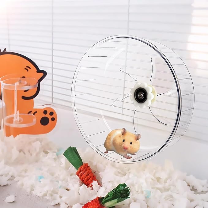 Super-Silent Hamster Exercise Wheel - Hamster Toys Cages Accessories 7.9 Inch Running Spinner Quite Runner for Small Animal Pet Gerbil Dwarf Syrian Hedgehog Rat Mouse Mice