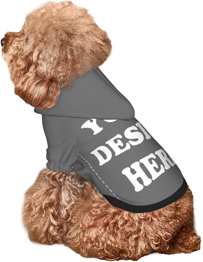 Personalized Dog Hoodie, Custom Dog Costumes for Small Dogs, Holiday Happy Dog Clothes Football Pet Shirt Sweater with Name Number for Girl/Boy Cats/Kitten, Darkgrey, XXS