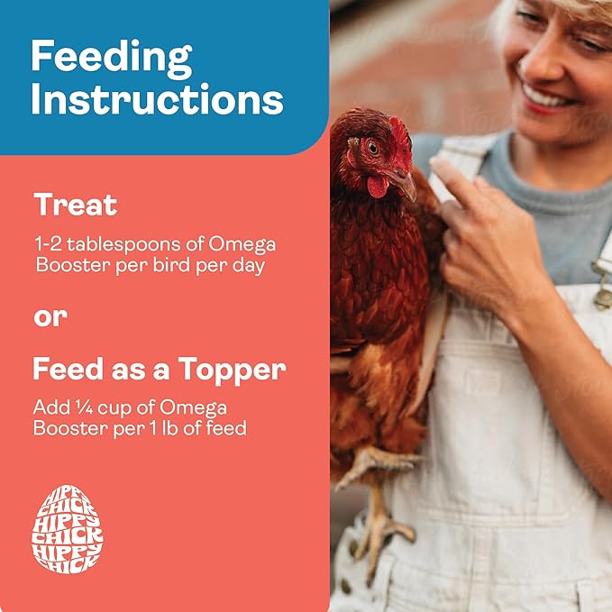 Omega Booster – Omega-3 Eggs & Chicken Supplement for Laying Hens – Egg Laying Booster & Feather Health Support – Natural Poultry Treat, Layer Food Additive & Flock Snack – 1.25 lb Bag