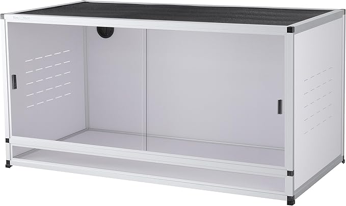 PVC Reptile Enclosure 120 Gallon ToxiRium Large Reptile Terrarium 48''x24''x24 Tank for Bearded Dragon Gecko Lizard Snake,Wide Breeding Lounge Vivarium Area with Sliding Doors Lock