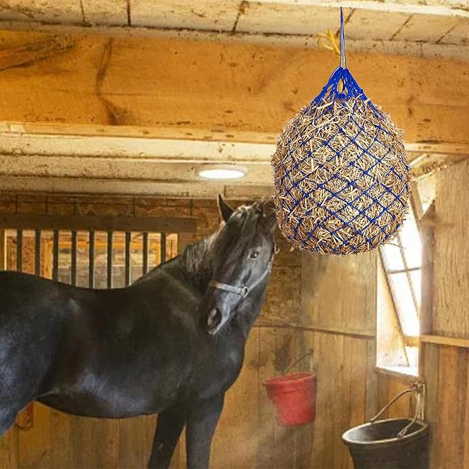 Hay Nets for Horses, 40" Slow Feed Hanging Horse Hay Bag for Horses Goats Sheep Donkey Trailer Full Day Slow Feed, Ultra Slow Soft Feeder Bag with 2” Mesh Holes for Horses Stall Paddock Rest