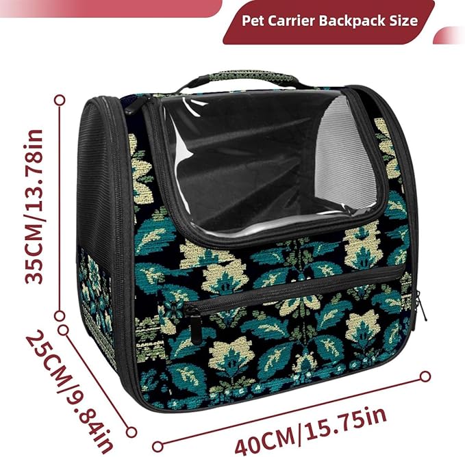 Motifs African Boho Paisley Floral (25) Cat Carriers Dog Carrier Pet Carrier with Locking Safety Zippers for Cats, Kitties, Puppies and Small Dogs