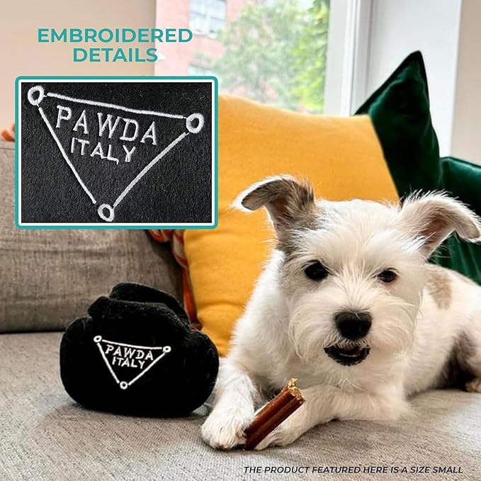 Haute Diggity Dog Pawda Handbag, Plush Designer Dog Toys with Interactive Squeaker, Stimulating Pet Enrichment, Machine-Washable & Safe Materials for All Breeds, Size Medium