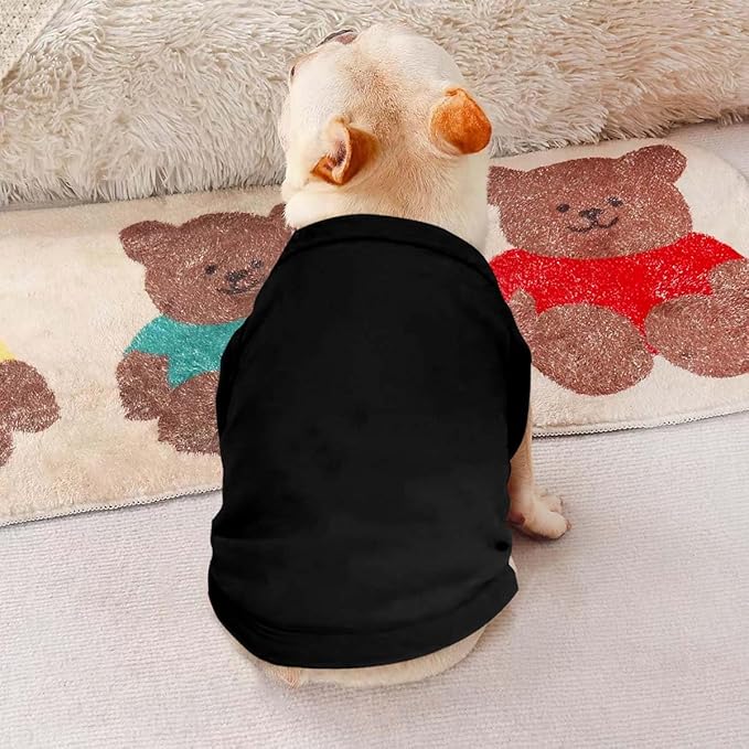Custom Dog Shirt Pet Clothes Breathable Shirts for Small to Large Dogs Customized Name Logo Photo Puppy Outfits Personalized Sleeveless Vest Pets Apparel All-Black, XL