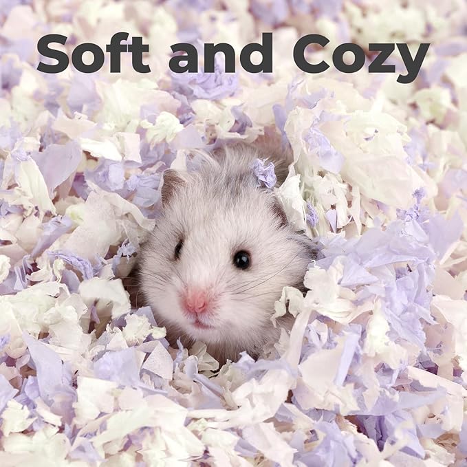 mini&moe Hamster Bedding 25 Liters: Dust-Free and Odor Control Moisture Absorbent Natural Paper Small Pet Bedding - for Guinea Pigs, Hamsters, Rabbits, and Small Animal