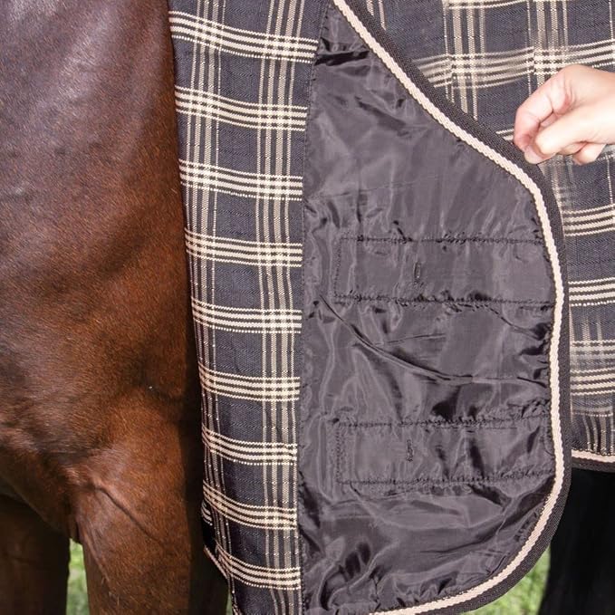 Dura-Tech Ripstop Poly Plaid Horse Stable Sheet | High Durability | Full Coverage | Multi-Purpose Use | Comfort-Enhanced | Superior Fit