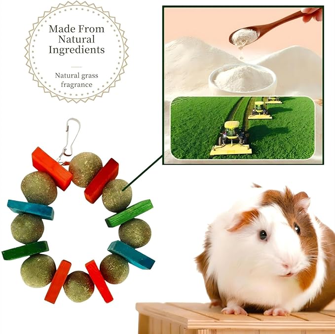 Rabbit Chew Toys,Natural Chew Treats Sticks and Balls for Bunny Chinchilla Guinea Pig Hamster,Bunny Chew Toys for Teeth
