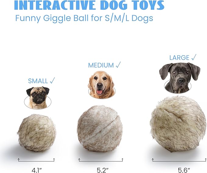 Nocciola Wobble Giggle Ball for Dogs, Interactive Dog Toys for Boredom, Squeaky Ball Dog Toys to Keep Them Busy, Pet Toys for Small Medium Large Dogs, Fun Giggle Sounds When Rolled or Shaken (S)