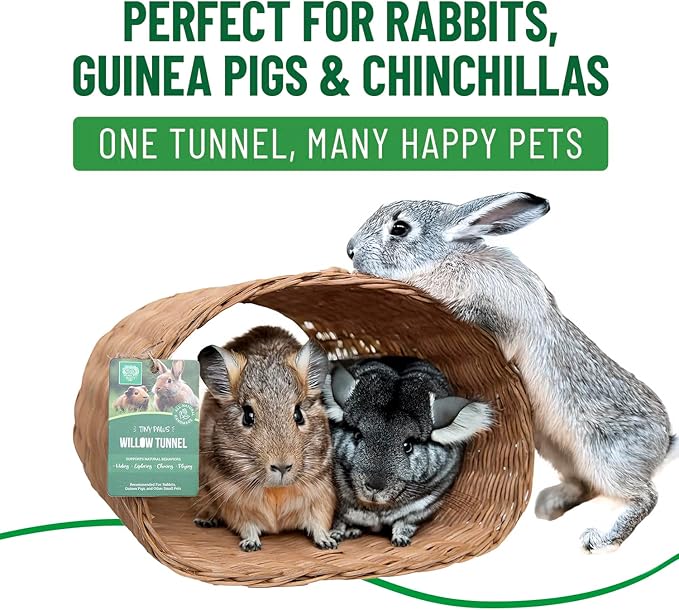 Small Pet Select - Jumbo - Tiny Paws Hand-Made Willow Tunnel for Rabbits, Guinea Pigs, Cats and Other Small Animals