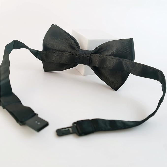 KOOLMOX Light Blue Dog Bow Tie, Black Dog Bowties with Adjustable Collar for Medium Large Dogs Cats Pets Wedding Birthday Graduation Independence Day Homecoming Grooming, 2 Pack, Black and Light Blue