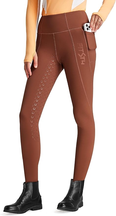 FitsT4 Sports Women's Winter Riding Breeches Fleece Lined Horse Riding Pants Tights Full Seat Silicone Equestrian Breeches