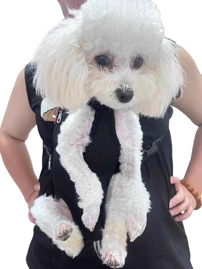 Pet Carrier Backpack - Adjustable Pet Front Cat Dog Carrier Backpack Travel Bag,Legs Out,Easy-Fit for Traveling Hiking Camping for Small Medium Dogs Cats Puppies. (Black, Medium)