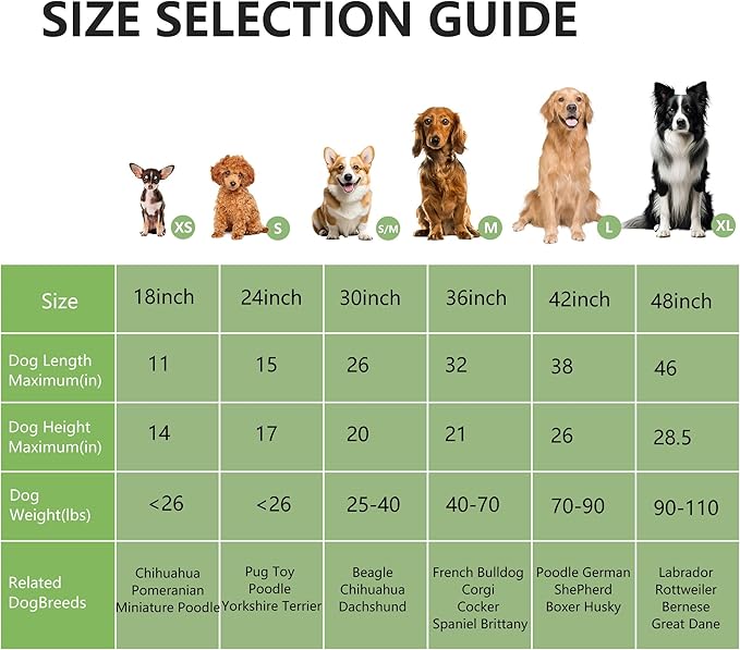 FDW Dog Crate 36-Inch Dog Cage Foldable Metal Kennel with Leakproof Tray Foldable Design Indoor Outdoor Use for Medium Dogs,Dark Black
