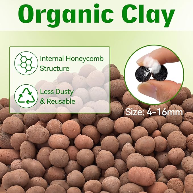 Halatool Reptile Substrate 2QT Clay Pebbles Terrarium Bedding for Reptiles Organic Clay Balls Bioactive Drainage Layer for Terrariums & Vivariums Leopard Gecko Tortoise Frog Lizard Ball Python
