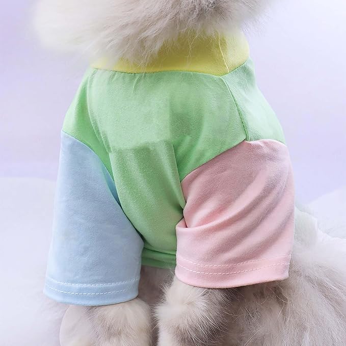 Custom Dog Birthday Shirt,Personalized Pet Apparel Print with Name Age Number,Pet Birthday Outfit,Lightweight Breathable Cotton Vest for Small Medium Large Dogs Cat (Dopamine Blue, Large)