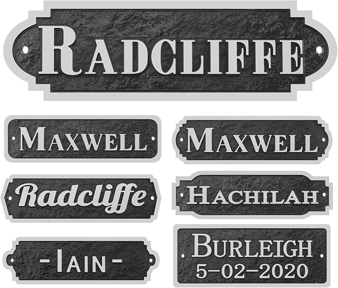 Acrylic Horse Stall Name Plate, 2.4" x 8" Personalized Stall Signs, UV Protected, Custom Pet Name Sign, All Weather Adhesive, Mounting (Silver, Style 6)