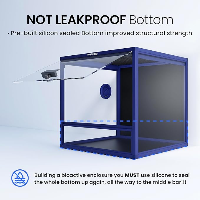 MagicCube 18'' x 18'' x 18'' Reptile Terrarium with Lock, 24 Gallon Reptile Tank with Flip-Up Tempered Glass Door, Top Screen Ventilation for Leopard Gecko, Lizards