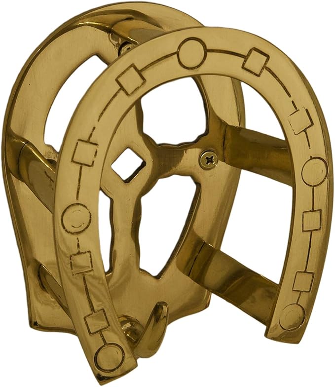 Tack Room Studio Brass Horseshoe Bridle Bracket, Bridle Hook, Bridle Rack (Brass)