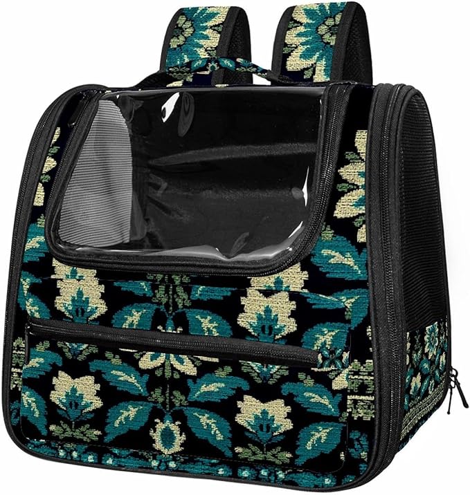 Motifs African Boho Paisley Floral (25) Cat Carriers Dog Carrier Pet Carrier with Locking Safety Zippers for Cats, Kitties, Puppies and Small Dogs