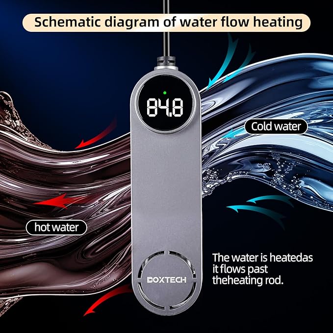 UPETTOOLS 75W Aquarium Heater for 5-20 Gallon Tanks – Submersible Fish Tank Heater with Digital Display & External Temperature Controller, Adjustable 68°F-93°F, for Betta, Shrimp, and Turtle Tanks