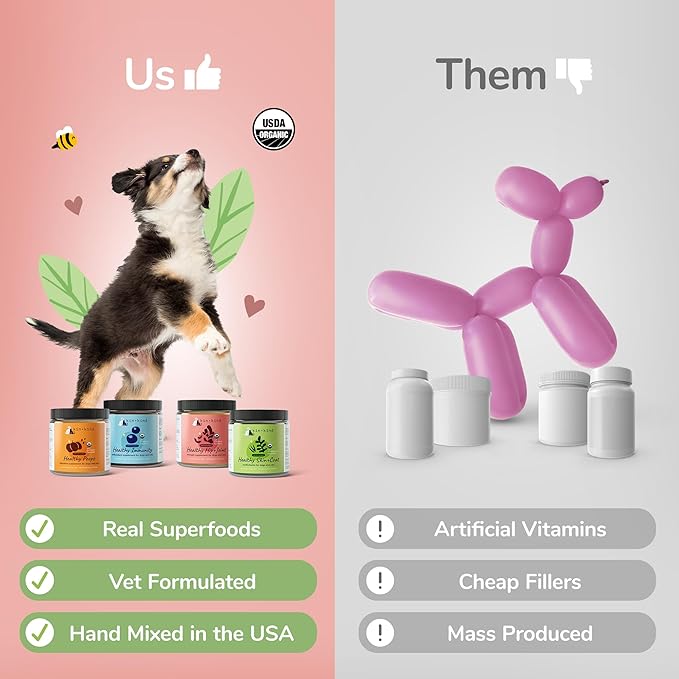 kin+kind Organic Multivitamin for Dogs & Cats - Pet Supplement for Healthy Skin and Coat - Safe, Natural Formula with Wheatgrass, Kelp, Seaweed and Coconut - Made in USA - 4oz (Medium)