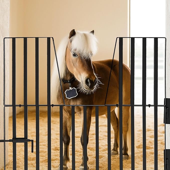 Zonon Horse Stall Door Guards 48" x 42" Heavy Duty Yoke Design Stall Gates for Horses or Barns Accessories and Guard