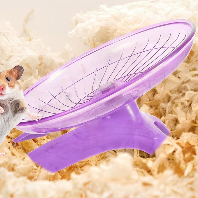 POPETPOP Hamster Running Wheel Rat Flying Saucer Toy Silent Hedgehog Wheel Hamster Wheels Guinea Pigs Running Wheel Mouse Spinner Wheel Chinchilla Dog Sports to Rotate Disc Wheel Plastic