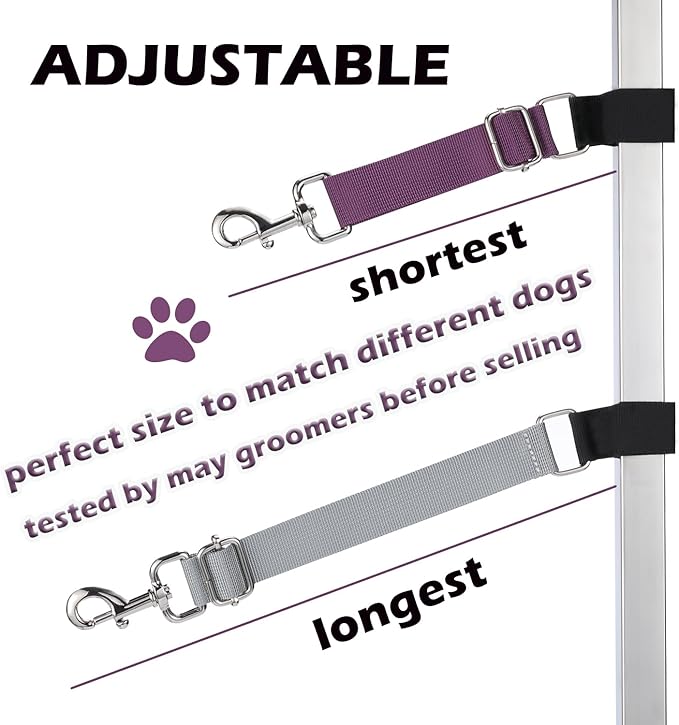 Pet Dog Grooming Table Arm Accessories Dog Grooming Loops for Table Arm Extender Adjustable Extension Loop Bathing Restraint Leash for Small & Medium Dogs(Lavender & Mint Green)