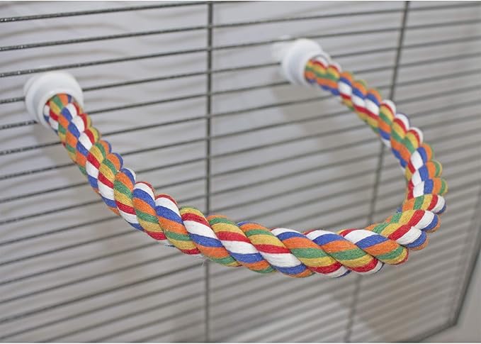 34 Inch Flex Rope (Large) - Bendable Fun Climbing Perch Cage Accessory Toy - Sugar Gliders, Squirrels, Degus, Marmosets, Monkeys, Parrots, Birds, Rats & Other Small Animals (Pack of 2)