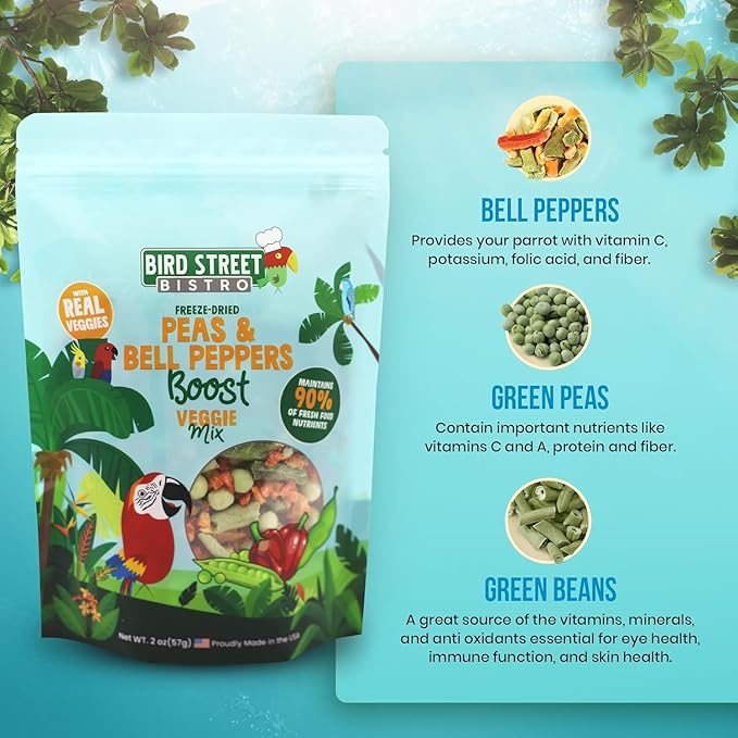 Bird Treats - Parrot & Cockatiel Food - Parakeet & Conure Treats - Topper