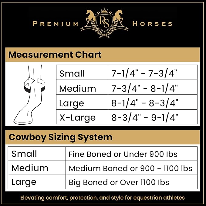 RS Premium Design Horse Boots | Comfortable, Protective & Shock-Absorbing | Best for Jump Training & Trails | OK Fabric for Ultimate Flexibility (Goldline Blue, Medium)