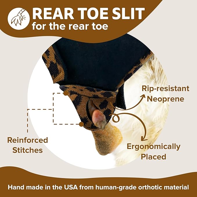 Duck Shoes for Injured Feet – Protective Neoprene Footwear for Ducks, Protective Shoes for Birds with Injured feet, Bumblefoot Relief - Medium, 3.5” Max. Inside Width - Leopard