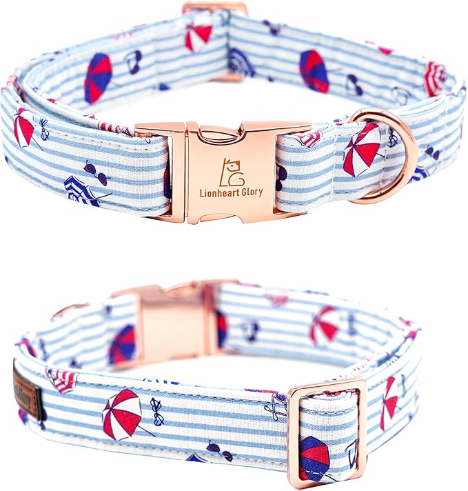 Lionheart glory Dog Collar, Dog Collar with Bow, Summer Stripe Boy Dog Bowtie Collar Cute Pet Collar Gift for X-Small Puppy and Cat