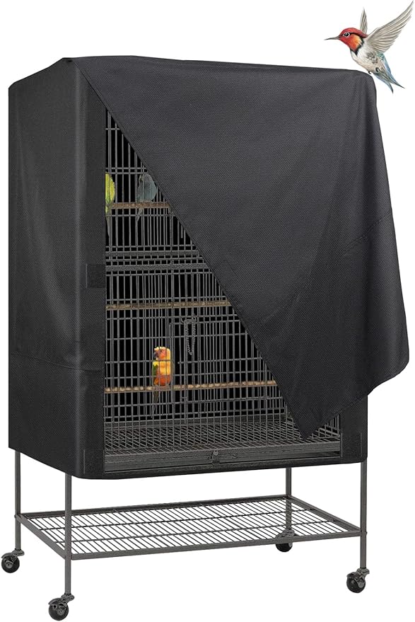 Explore Land Pet Cage Cover - Good Night Enclosure for Bird Critter Cat House to Small Animal Privacy & Comfort (Medium, Black)
