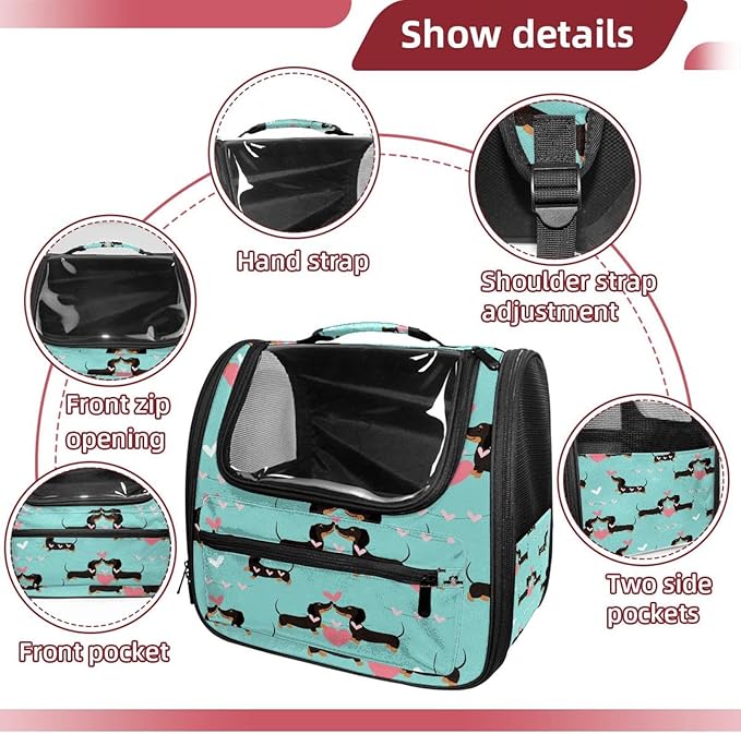 Love Dog Cat Backpack Carrier, Large Pet Backpack for Medium Small Dog Cat Puppy Kitty Bunny