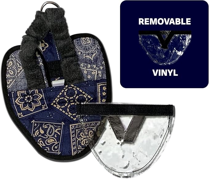 Hen Holster Wrap-Around Bird Diaper & Harness for Larger Pigeons, Small Breed - with Removable Liner, Adjustable Fit for Outdoor Adventures & Indoor Use, Easy to wear - Blue Bandana, XS