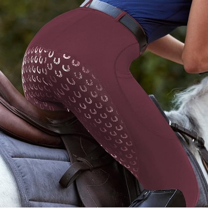 FitsT4 Sports Women's Full Seat Riding Tights Active Silicon Grip Horse Riding Tights Equestrian Breeches