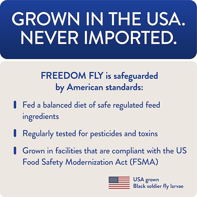 Freedom Fly, All American Dried Black Soldier Fly Larvae Poultry Treats, 5 lb